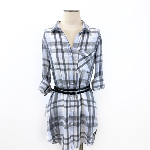 Anthropologie Dresses & Skirts - Anthropologie- Cloth & Stone Plaid Shirt Dress Med